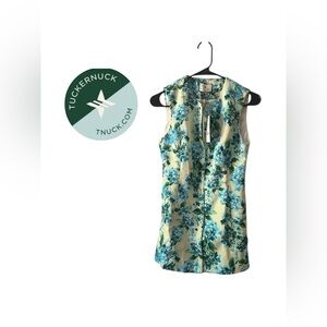 NWT Tuckernuck Water's Edge Hydrangea Rhoda Tunic Top Sleeveless Painterly US 6